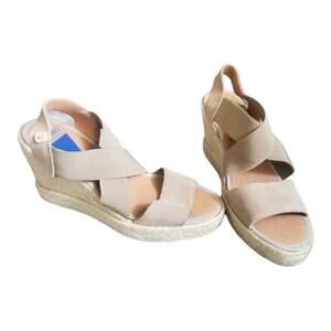 Verbenas Silva Serraje Piedra Open Toe Espadrille Cross Strap Wedges size 8​​​​​